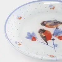 Тарелка десертная круглая "Снегири на ветке" 19 см Тарелка десертная круглая "Снегири на ветке" 19 см