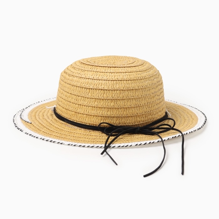 Шляпа для девочки MINAKU Шляпа для девочки MINAKU "Куколка", размер 50, цвет бежевый