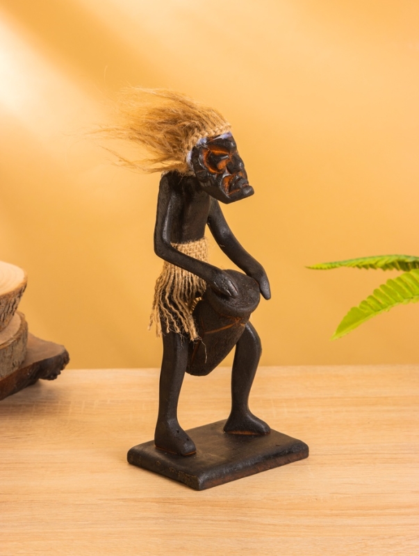 Сувенир Сувенир "Абориген барабанщик" дерево, 8х9х22 см