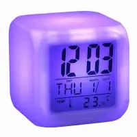 Часы - будильник LB-03, дата, температура, белый