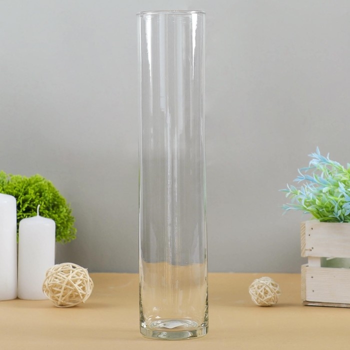 Ваза  Ваза "Ротонда-2" 30х6 см, 0,64л  2823 прозрачная