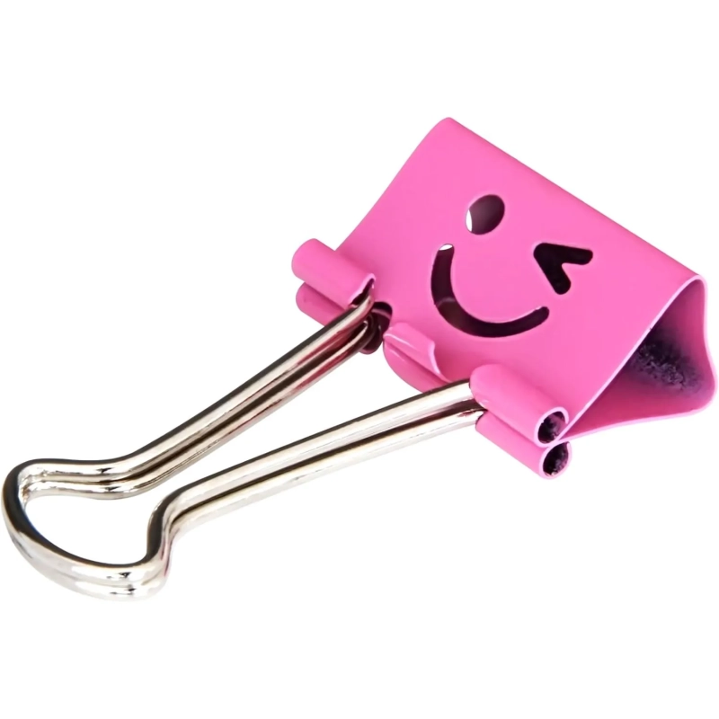 Зажимы для бумаг Deli 8487 Смайлы, 19мм, 40шт/уп в пласт. тубе, в асс