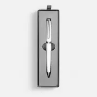 Ручка шариковая Letra Chrome в футляре, белая Ручка шариковая Letra Chrome в футляре, белая