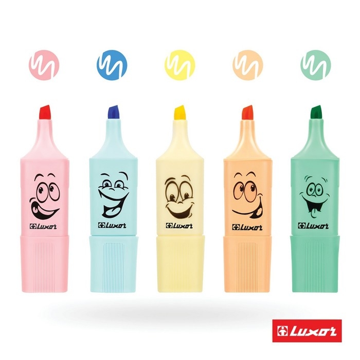 Набор маркеров текстовыделителей Luxor Eyeliter Pastel, 5 штук, 5 цветов, 1.0-4.5 мм, чернила на водной основе, европодвес Набор маркеров текстовыделителей Luxor Eyeliter Pastel, 5 штук, 5 цветов, 1.0-4.5 мм, чернила на водной основе, европодвес