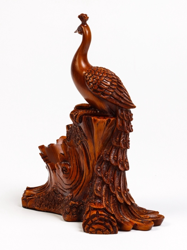 Подставка для бутылки  Подставка для бутылки "Павлин" под дерево, 23х15х33см