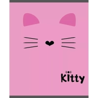 Тетрадь общая А5 48л №1School Kitty роз,клет,скреп, ВД-лак 4шт/уп(1819933)