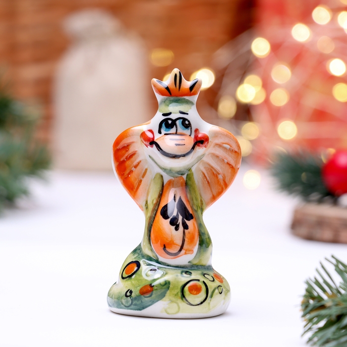 Новый год. Сувенир символ года кобра «Царевна», гжель, цвет Новый год. Сувенир символ года кобра «Царевна», гжель, цвет