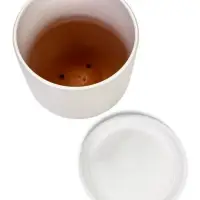 Горшок цветочный с поддоном 5,4 л, d22/h19 см белый керамика, "Перл" (М)