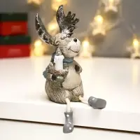 Фигурка светящаяся &laquo;Лосик с серебристыми рогами со свечой&raquo;, 15.5&times;7&times;8.7 см, МИКС