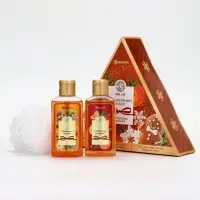 URAL LAB Арома Саунд Набор два геля для душа, 2х100 и мочалка для тела, мандарин и тыква