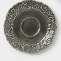 Чайная пара WY Floral Laceware, 2 предмета: чашка 300 мл, блюдце d=15 см, фарфор, белая, серая