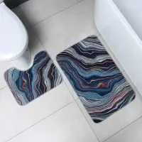 Коврики для ванной и туалета Доляна &laquo;Каменная лагуна&raquo;, 2 шт., 50&times;80 см, 50&times;40 см