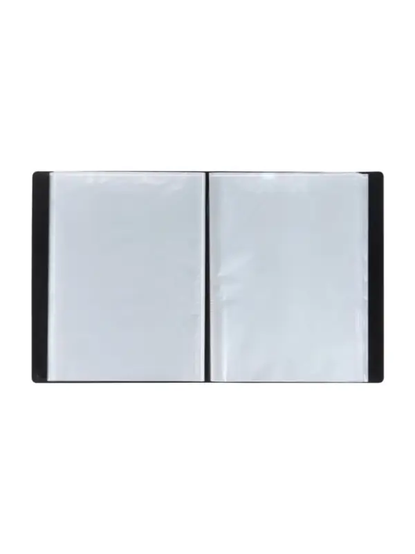 Папка с 100 вкладышами А4, 700 мкм, Calligrata, текстура &laquo;песок&raquo;, чёрная