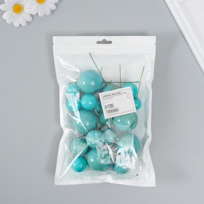 Декор для творчества Декор для творчества "Шарики бирюзовые" d=2; 3; 3,5 и 4 см набор 20 шт