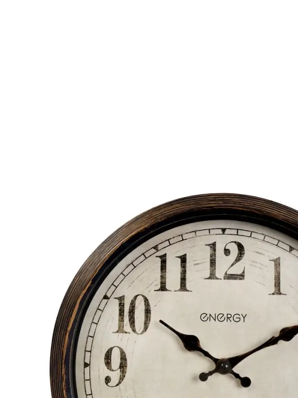 Часы настенные ENERGY ЕС-155, интерьерные, d-30.5 см, плавный ход, коричневые