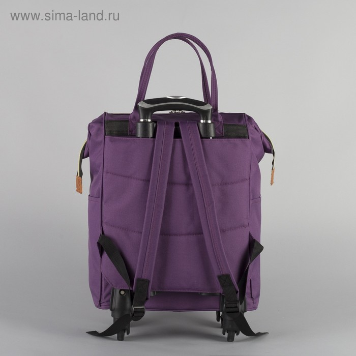 Сумка-рюкзак 2 в 1 на колёсах 18 Сумка-рюкзак 2 в 1 на колёсах 18", отдел на молнии, наружный карман, цвет фиолетовый