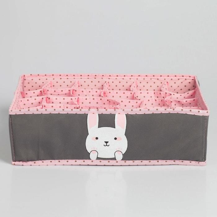 Органайзер для хранения белья, кофр 24 ячейки «Зайчик», 35 х 30 х 10 см. Органайзер для хранения белья, кофр 24 ячейки «Зайчик», 35 х 30 х 10 см.