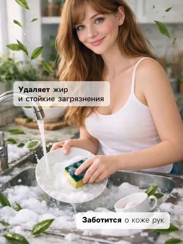 Гель для мытья посуды SYNERGETIC зеленый чай, 5 л