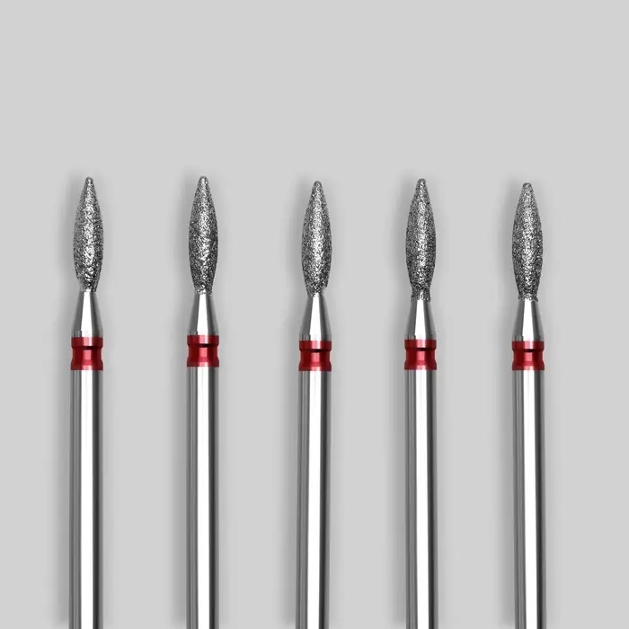 Фрезы алмазные для маникюра &laquo;Пламя&raquo;, мелкая зернистость, d=2.5&times;8 мм, 5 шт.