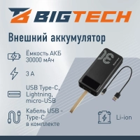 Внешний аккумулятор BigTech (BT-PB-30-BL-9) 30000 mAh черный