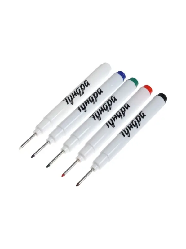 Набор маркеров ТУНДРА, разноцветные, удлиненный наконечник, 1 мм, 5 шт.