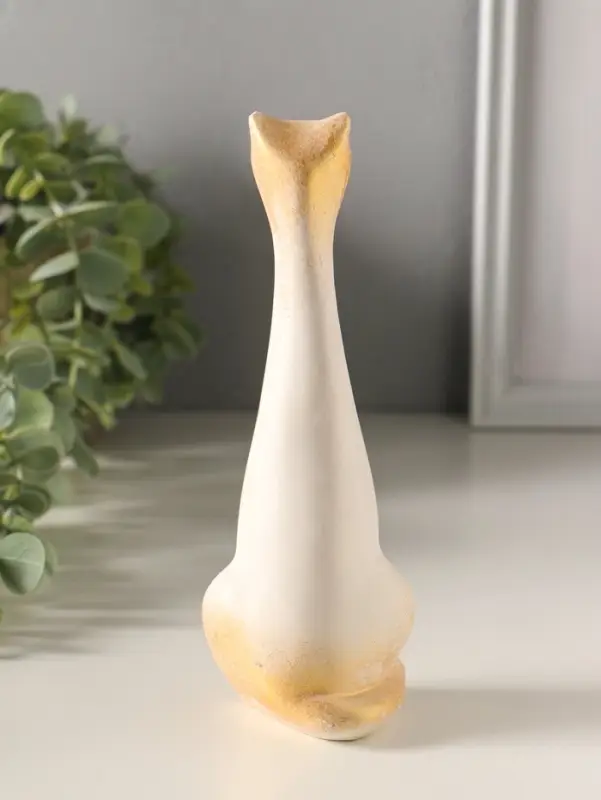 Статуэтка "Киска" 15х5 см, белый с росписью