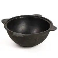 Казан, 4.5 л, плоское дно, алюминиевая крышка, чугун