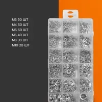 Набор гроверы и корончатые шайбы ТУНДРА krep, 720 предметов