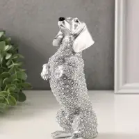 Фигура полистоун &laquo;Серебряная такса&raquo;, бисерный, 8.5&times;7&times;20 см