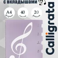 Нотная папка - 20 файлов 40 листов фиолетовая