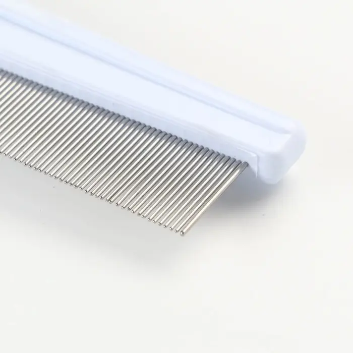 Расчёска для шерсти &laquo;Комфорт&raquo;, 21&times;3.5 см, с частыми зубьями, нескользящая ручка, голубая