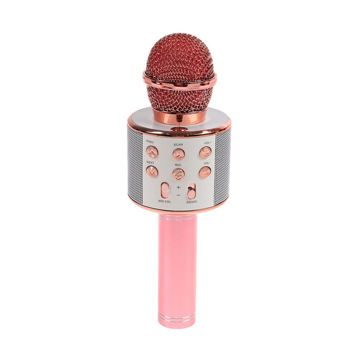 Микрофон для караоке Luazon LZZ-56, WS-858, 1800 мАч, розовый Микрофон для караоке Luazon LZZ-56, WS-858, 1800 мАч, розовый