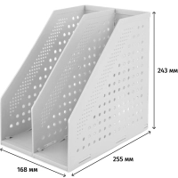 Лоток вертикальный Deli 78999Grey складной 2 отделения серый