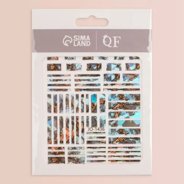 Наклейки для ногтей «Битое стекло», фольгированные, разноцветные