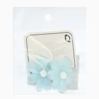 Серьги пластик "Цветочек летний" с блёсткой, цвет голубой