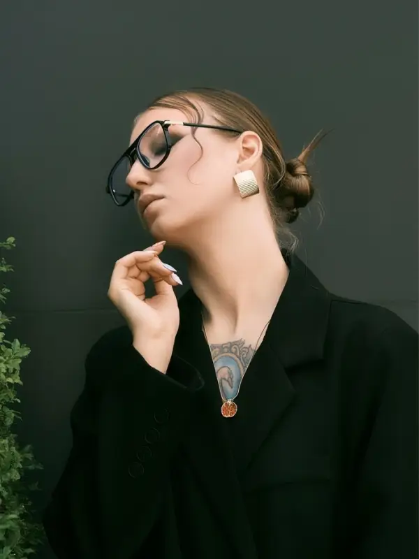 Кулон на цепочке &laquo;Гранат&raquo;, бордовый в золоте, L= 45 см