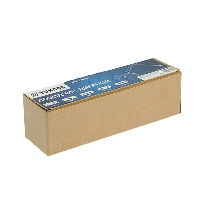 Доводчик дверной ТУНДРА d=40WW, до 40 кг, белый