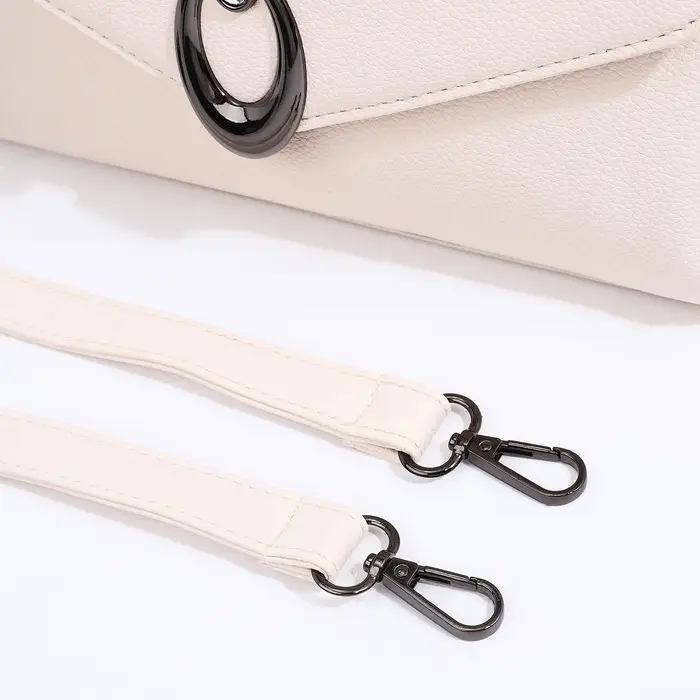 Сумка женская мессенджер на магните, 24&times;10&times;15 см, однотонная, белая