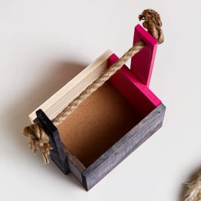 Кашпо деревянное, 15×12×8.5(25) см  Кашпо деревянное, 15×12×8.5(25) см "Пауль и Любовь. Диалог, Стиль", двухцветное