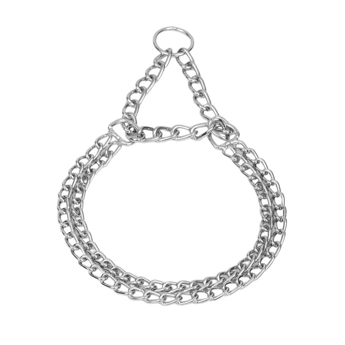 Ошейник - полуудавка металлический двухрядный, 70 см, толщина проволоки 3 мм Ошейник - полуудавка металлический двухрядный, 70 см, толщина проволоки 3 мм