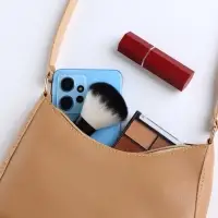 Сумка женская багет на молнии, 20&times;6.5&times;15 см, бежевая