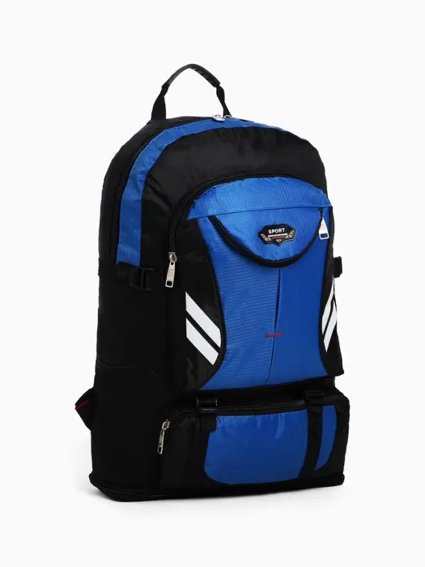 Рюкзак туристический 37 л, с карманами, с увеличением, 35&times;16&times;53/65 см, синий