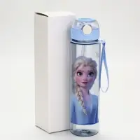 Бутылка пластиковая с трубочкой &laquo;Снежная принцесса&raquo;, 800 мл