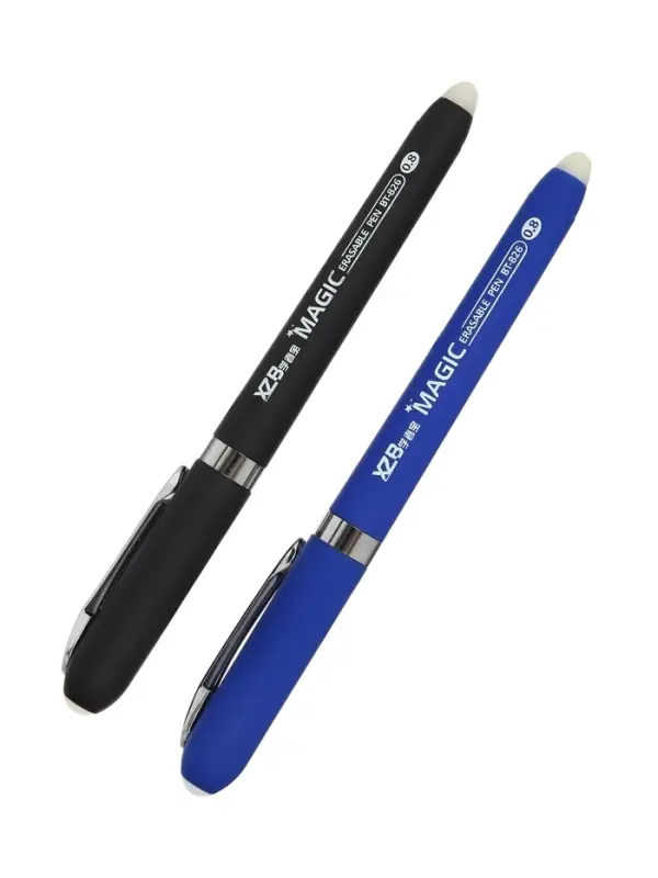 Ручка шариковая со стираемыми чернилами, линия 0.8 мм, стержень синий, корпус прорезиненный МИКС (штрихкод на штуке)