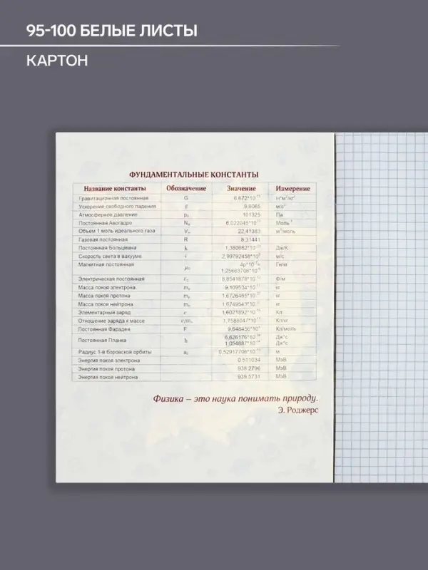 Тетрадь предметная 48 листов в клетку Calligrata, &laquo;Кеды. Физика&raquo;, картонная обложка
