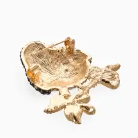 Брошь "Снегирь" в стразах, цвет чёрно-красный в золоте