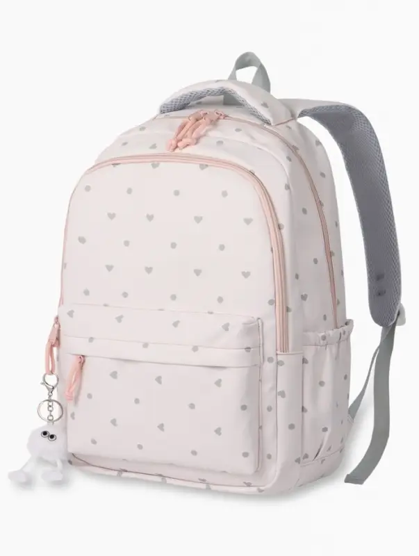 Рюкзак 31*13*48 см, 2 отд, 4 н/карм, Сердце, розовый