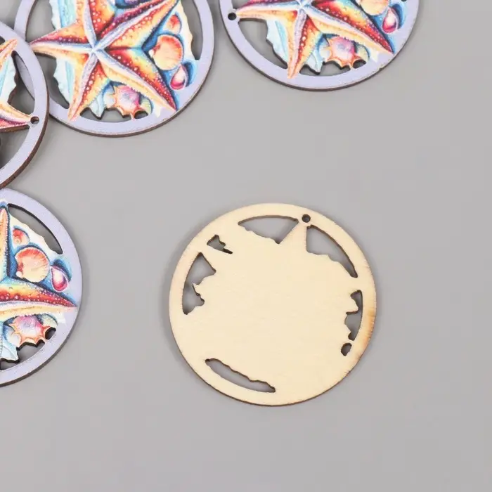 Декор для творчества дерево Декор для творчества дерево "Морская звезда" 4х4х0,3 см