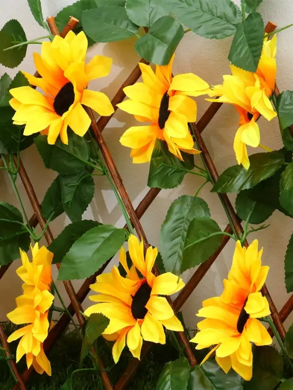 Ограждение декоративное, 35&times;120 см, &laquo;Подсолнухи&raquo;, оттенок цветков МИКС, Greengo