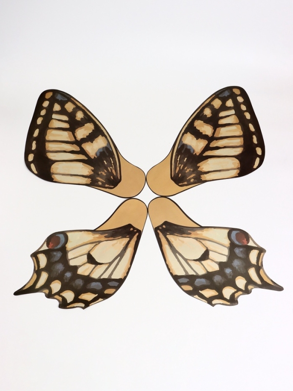 Бумага фигурная для букетов «Крылья бабочки», желто-чёрный, 50×56 см, набор 10 шт.